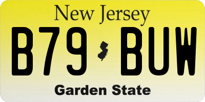 NJ license plate B79BUW