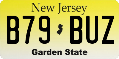 NJ license plate B79BUZ