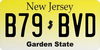 NJ license plate B79BVD