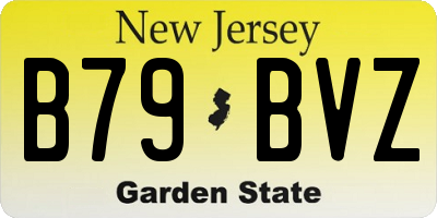 NJ license plate B79BVZ