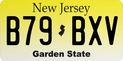 NJ license plate B79BXV