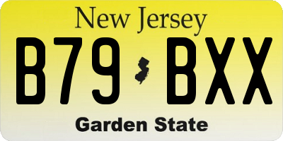 NJ license plate B79BXX