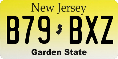 NJ license plate B79BXZ