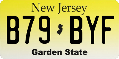 NJ license plate B79BYF
