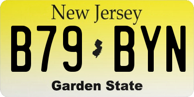 NJ license plate B79BYN