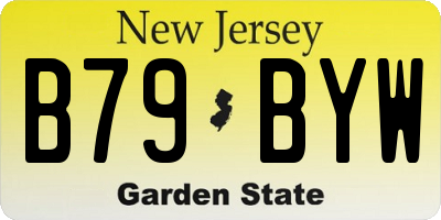 NJ license plate B79BYW