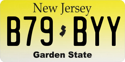 NJ license plate B79BYY