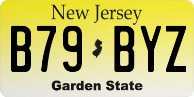 NJ license plate B79BYZ