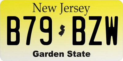 NJ license plate B79BZW