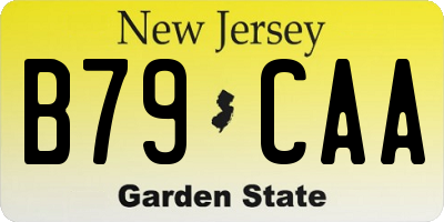 NJ license plate B79CAA