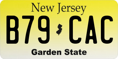 NJ license plate B79CAC