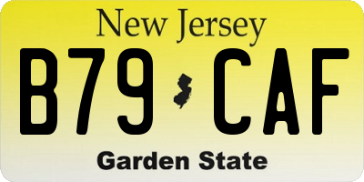 NJ license plate B79CAF