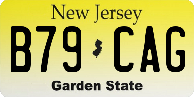 NJ license plate B79CAG