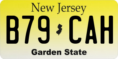 NJ license plate B79CAH