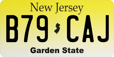 NJ license plate B79CAJ