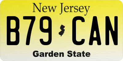 NJ license plate B79CAN