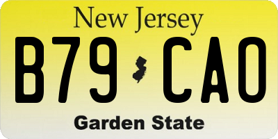 NJ license plate B79CAO