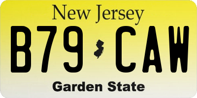 NJ license plate B79CAW