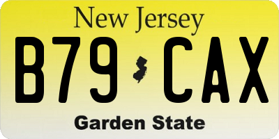 NJ license plate B79CAX