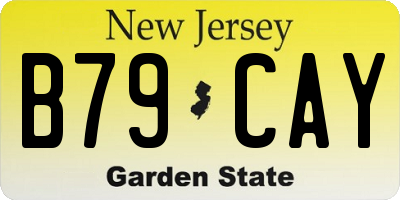 NJ license plate B79CAY