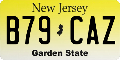 NJ license plate B79CAZ