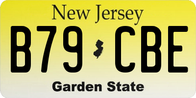 NJ license plate B79CBE