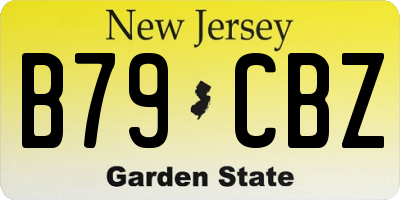 NJ license plate B79CBZ