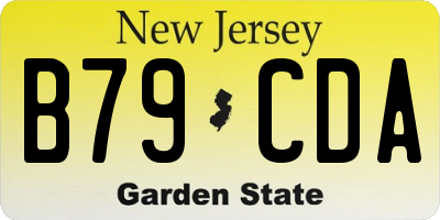 NJ license plate B79CDA