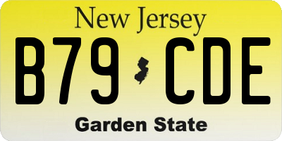 NJ license plate B79CDE
