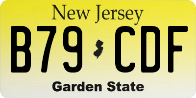 NJ license plate B79CDF