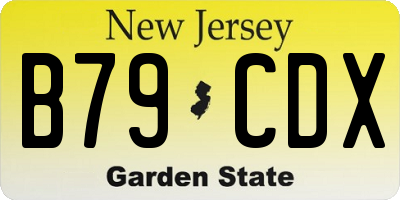 NJ license plate B79CDX