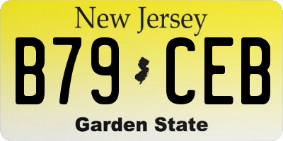 NJ license plate B79CEB
