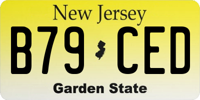 NJ license plate B79CED