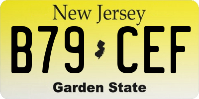 NJ license plate B79CEF