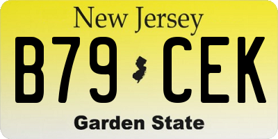 NJ license plate B79CEK