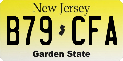 NJ license plate B79CFA