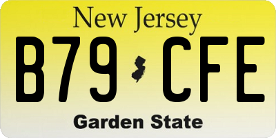 NJ license plate B79CFE