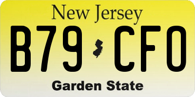 NJ license plate B79CFO