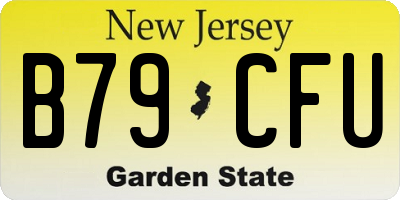 NJ license plate B79CFU