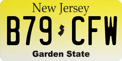 NJ license plate B79CFW