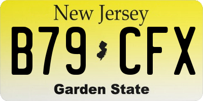 NJ license plate B79CFX