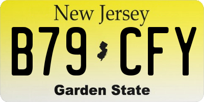 NJ license plate B79CFY
