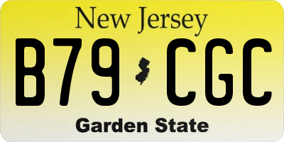NJ license plate B79CGC