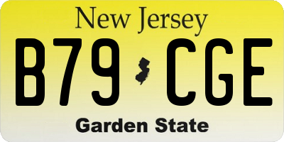 NJ license plate B79CGE