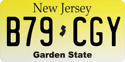 NJ license plate B79CGY