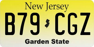 NJ license plate B79CGZ