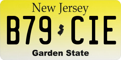 NJ license plate B79CIE