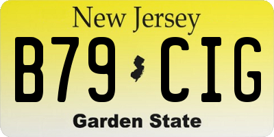NJ license plate B79CIG