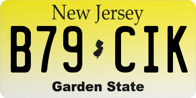 NJ license plate B79CIK