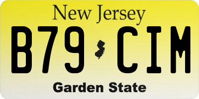 NJ license plate B79CIM